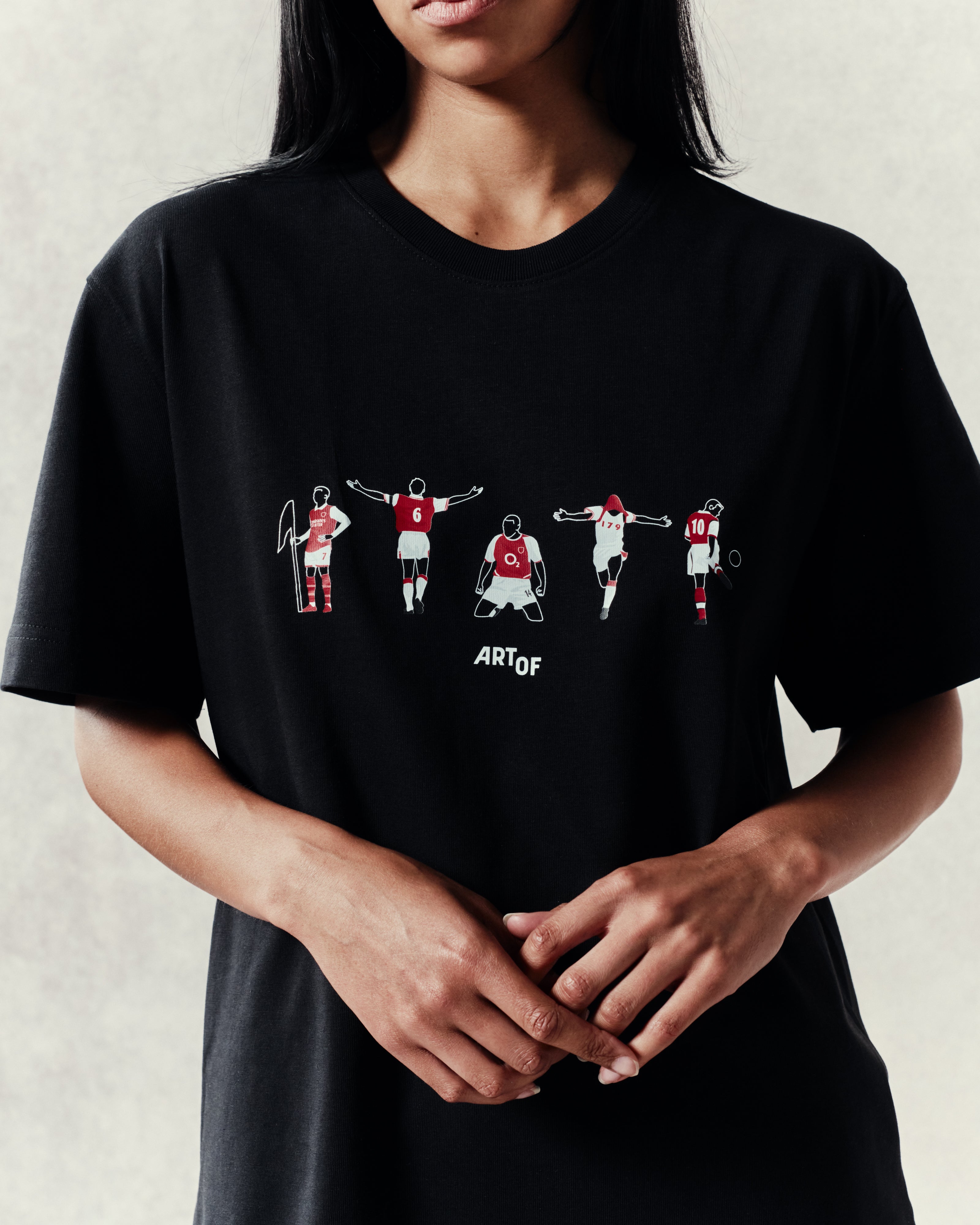 ART OF AFC Printed Icons Tee | Black Graphic Football T-shirt
