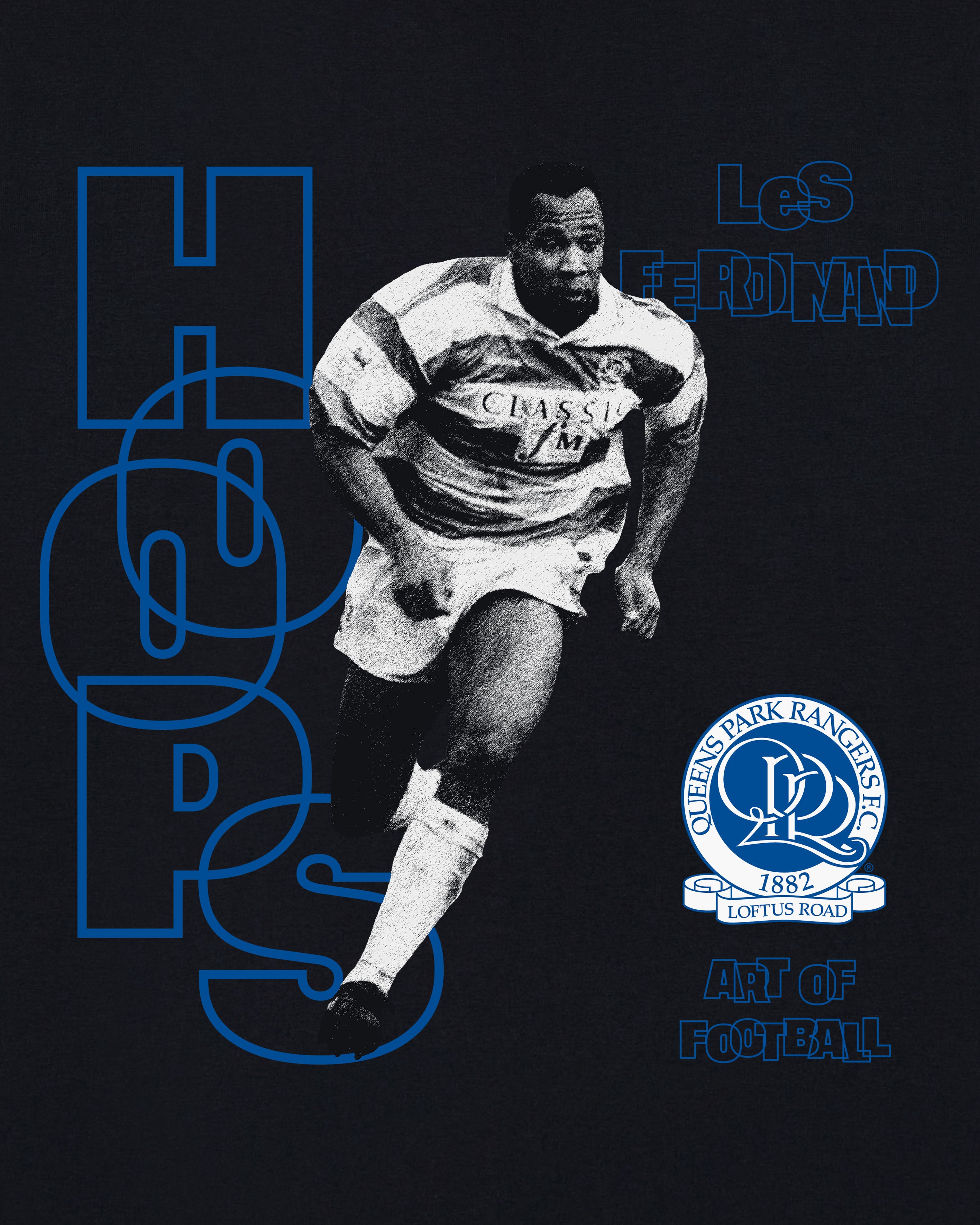 ART OF Football x QPR Ferdinand Tee | AOF Black Graphic T-shirt