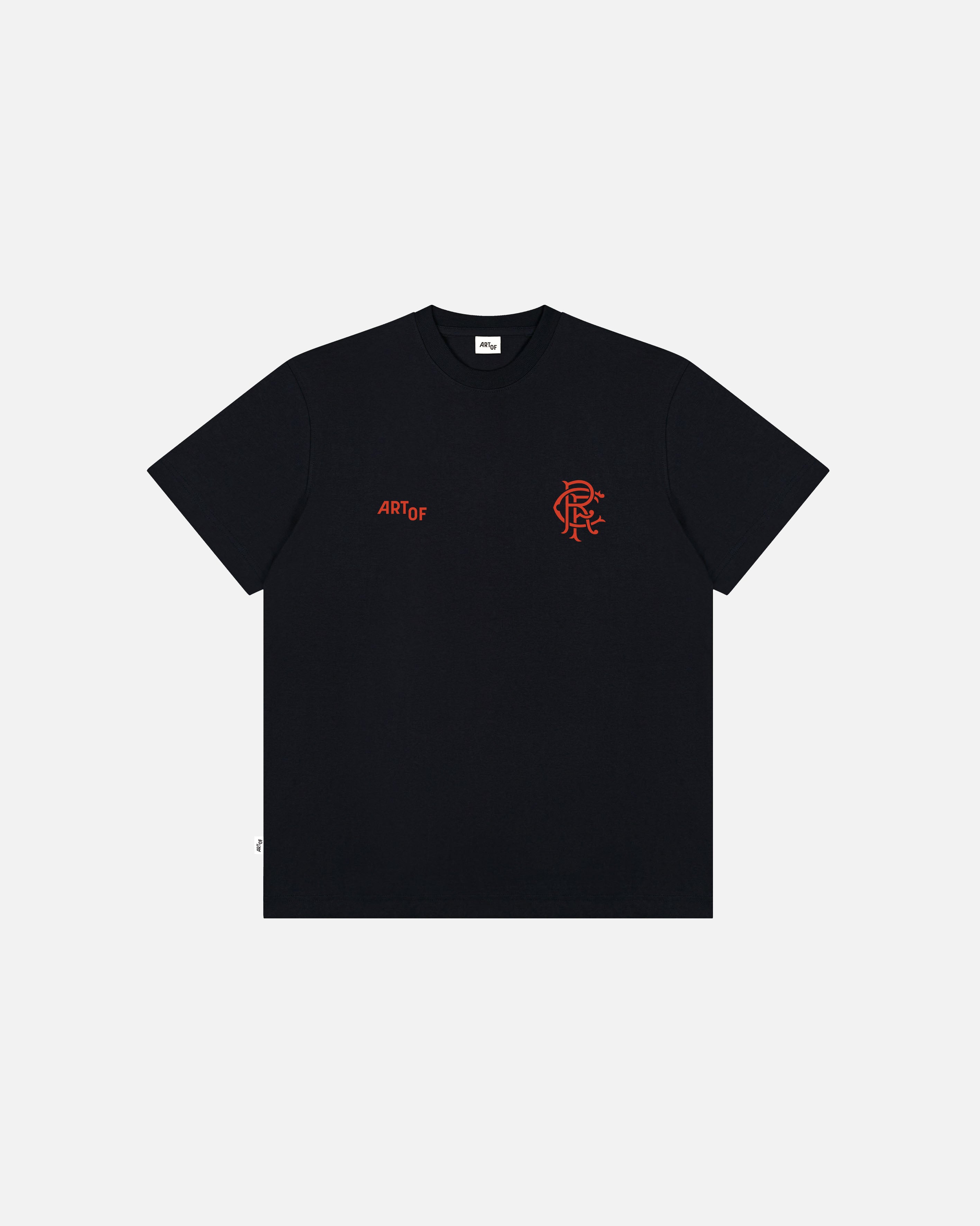 ART OF Football x Rangers 1872 Tee | AOF x RFC Black Graphic T-shirt