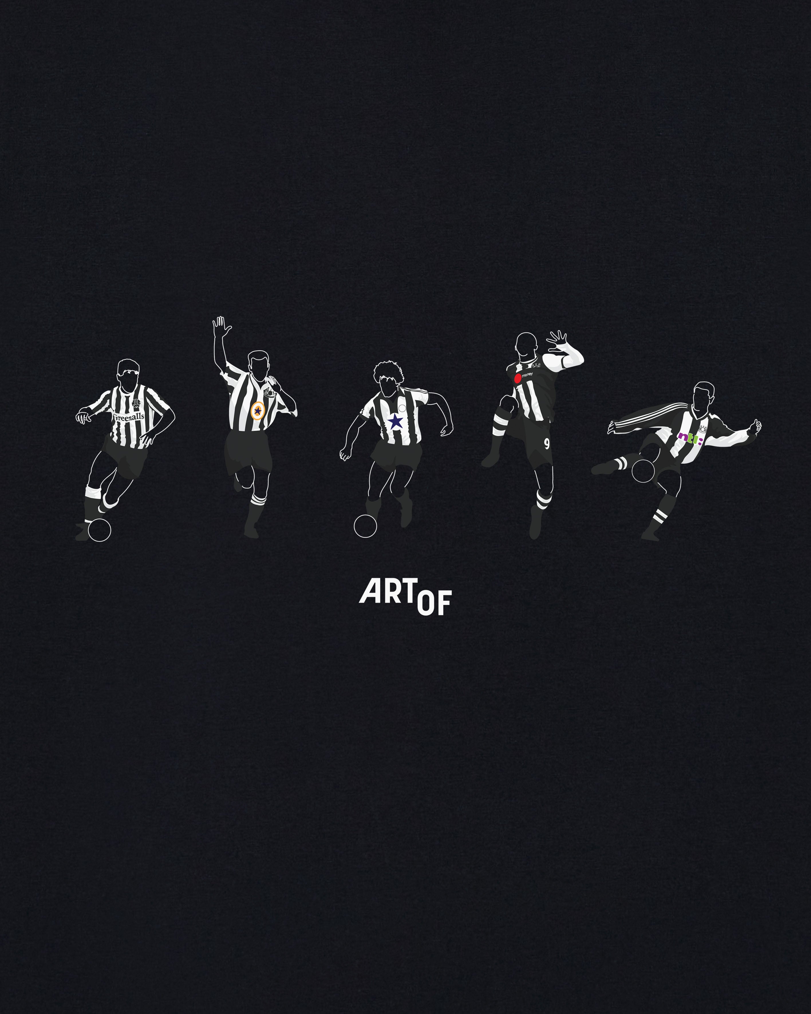 ART OF Football Geordie Printed Icons Tee | AOF NUFC Black T-shirt