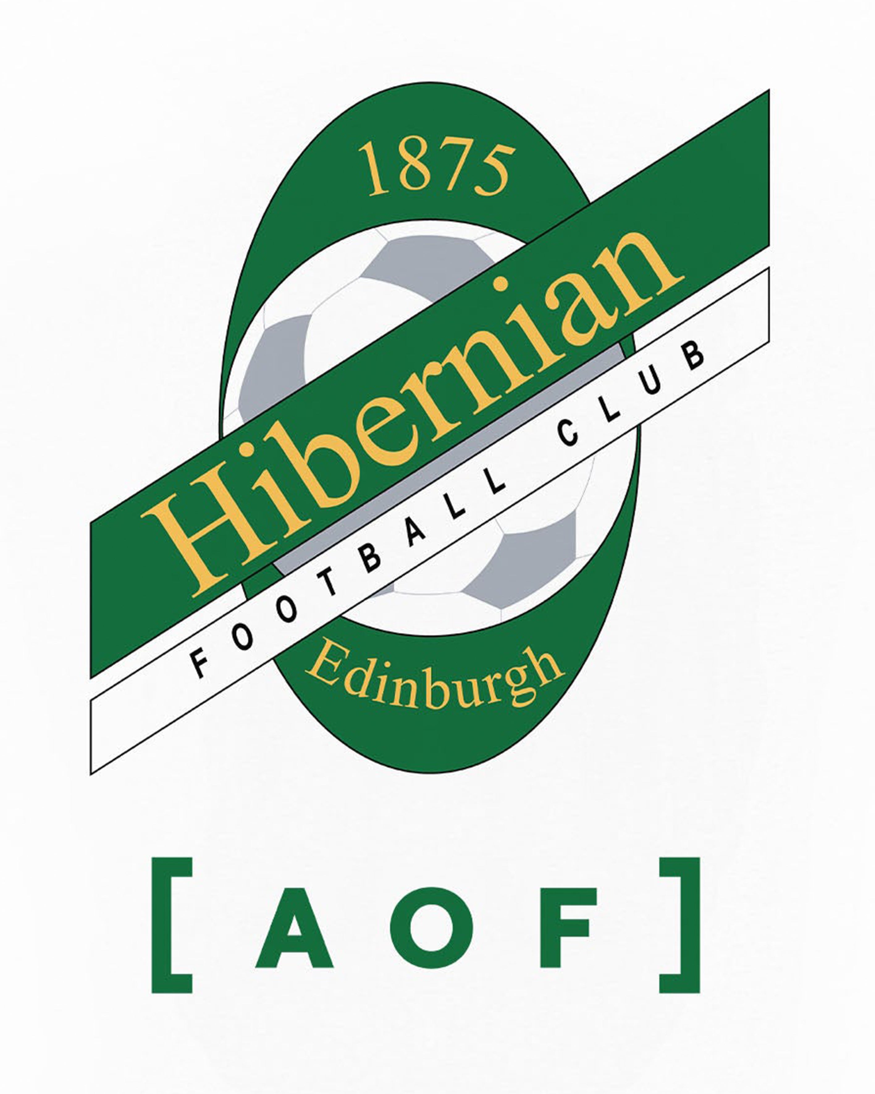 AOF x Hibernian Crest Tee | White Graphic T-shirt | Art of Football