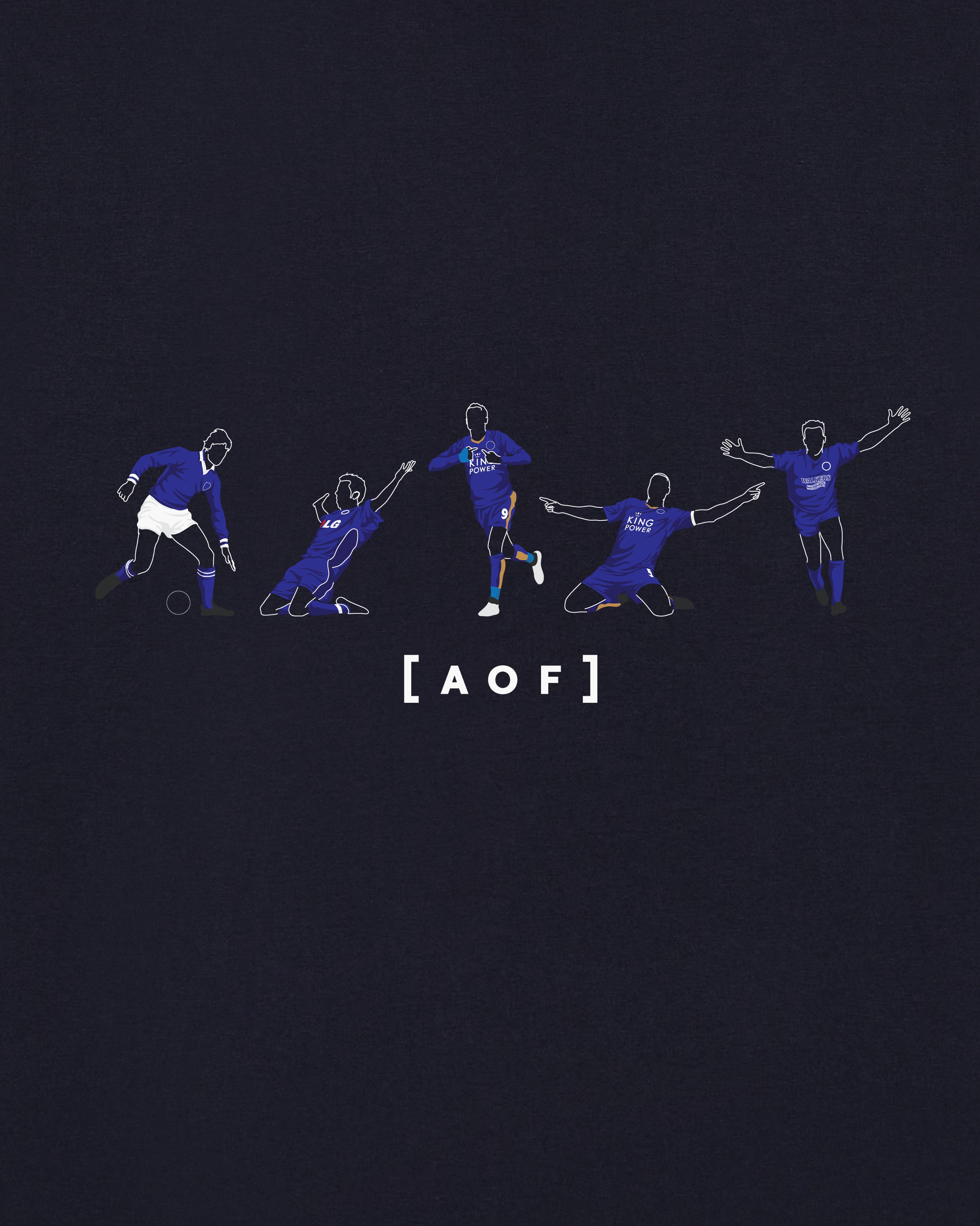 AOF Leicester Printed Icons Tee | Navy T-shirt | Art of Football