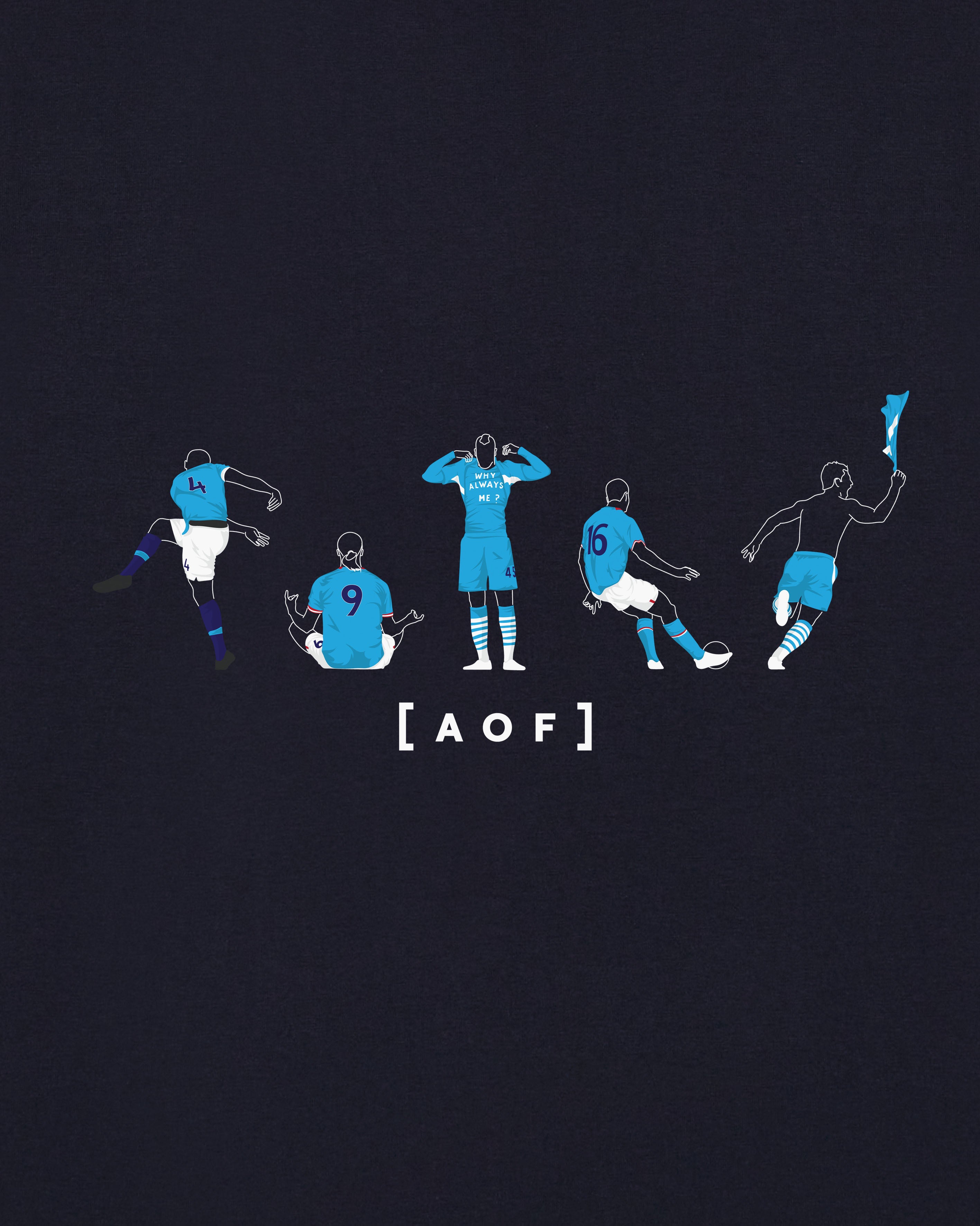 ART OF Football MCFC Printed Icons Tee | AOF Navy Graphic T-shirt