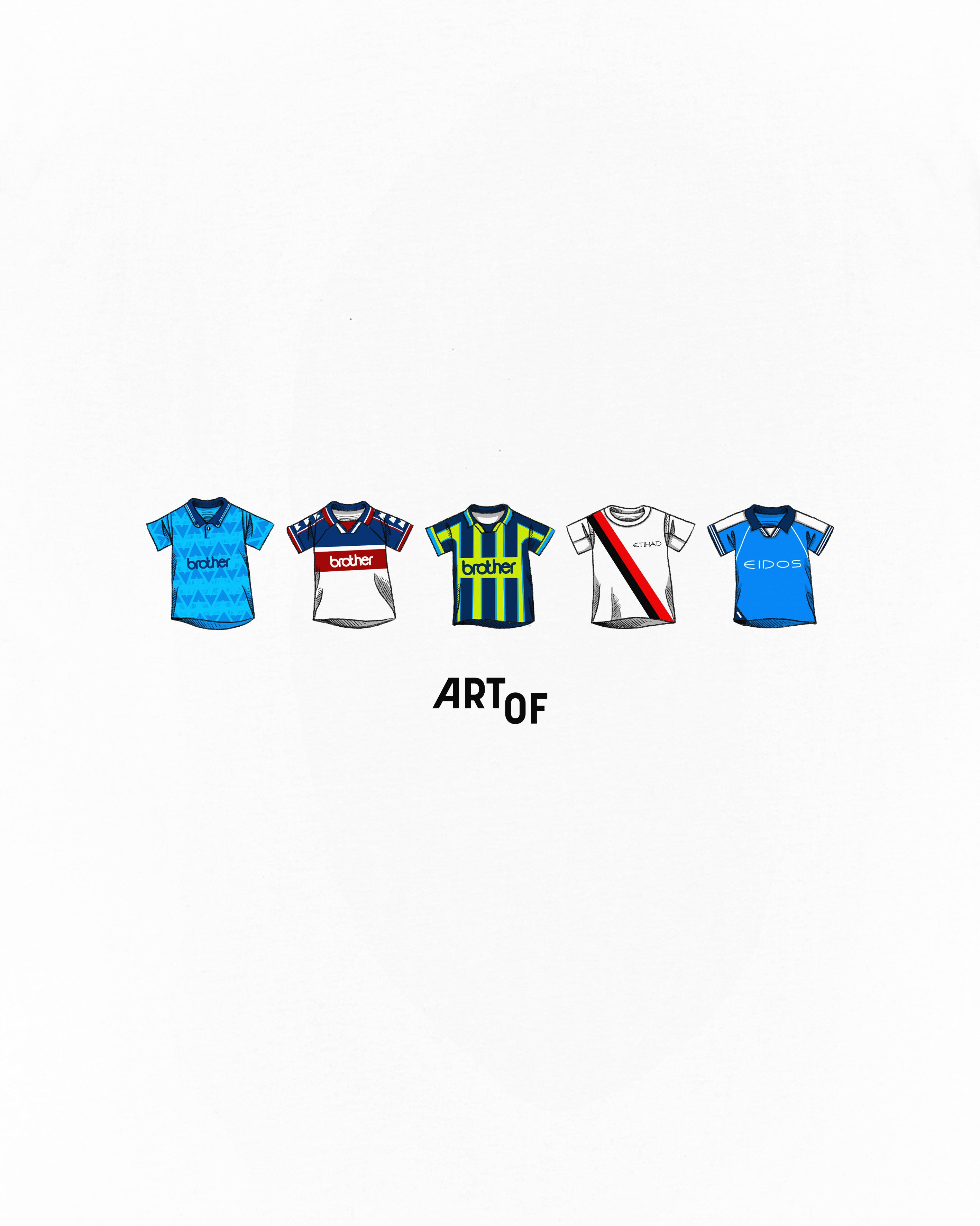ART OF MCFC Printed Classics Tee | City White Graphic Football T-shirt