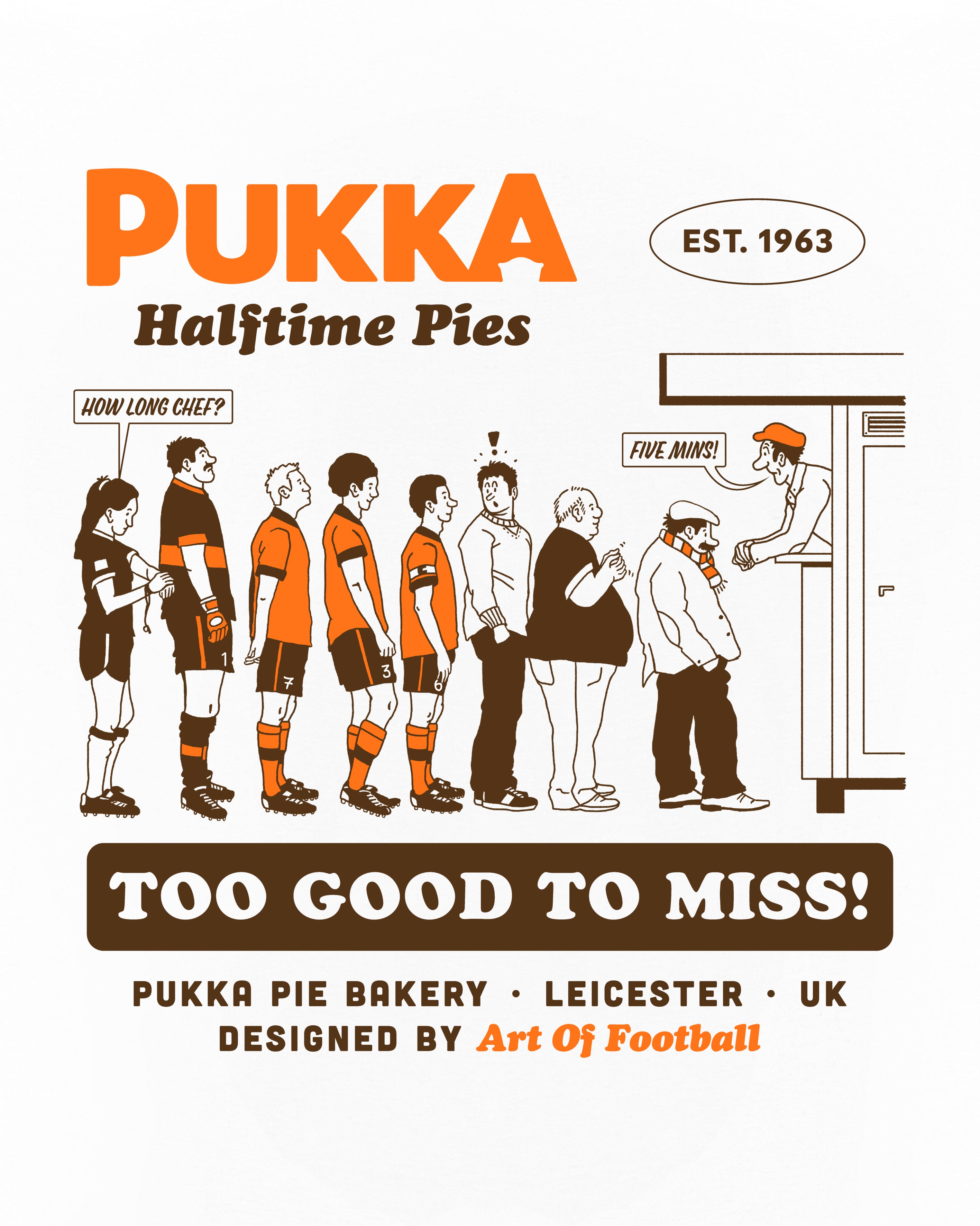 AOF x Pukka Too Good To Miss Tee | White T-shirt | Art of Football