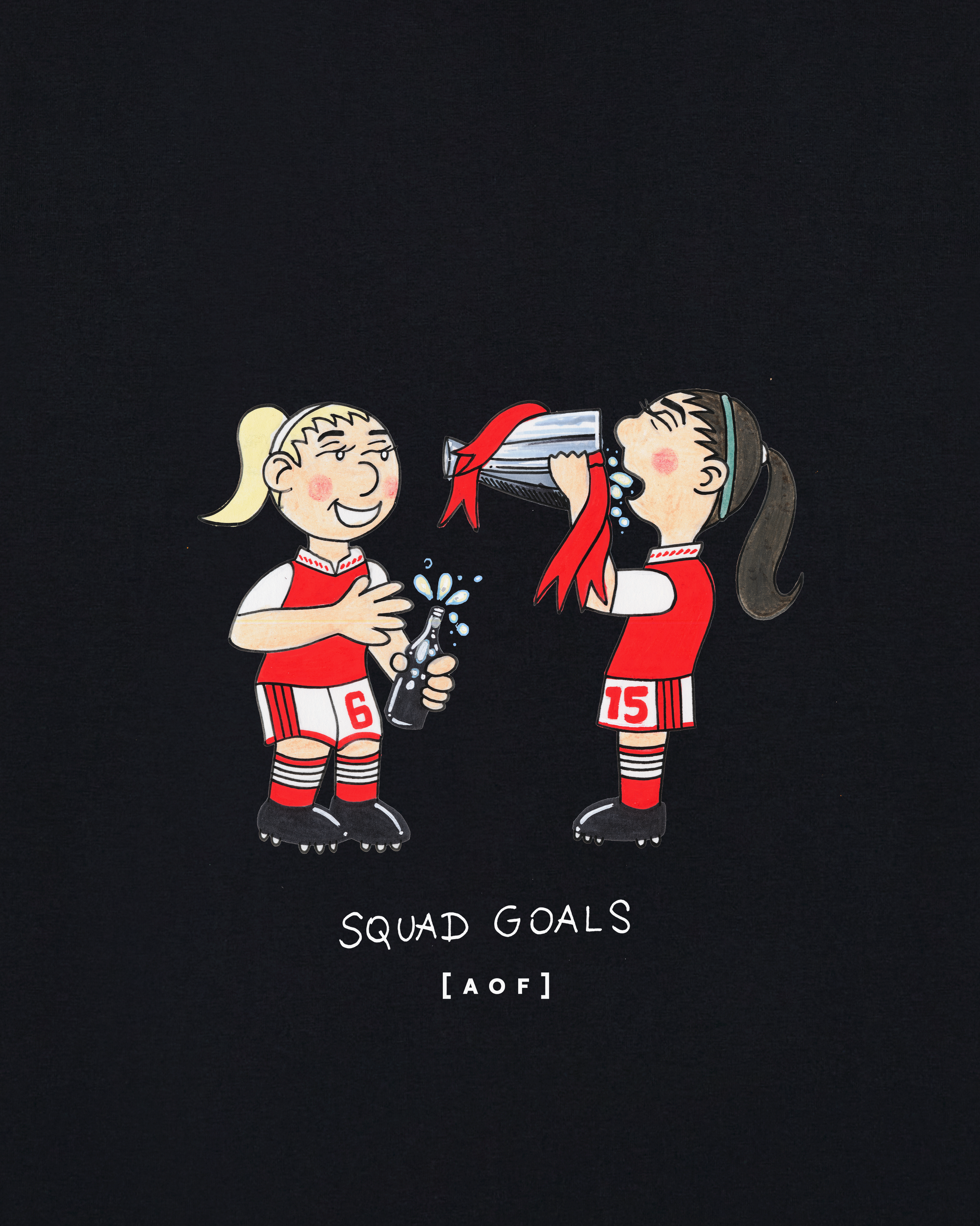 AOF x AFC Women's Squad Goals Tee | Black T-shirt | Art of Football