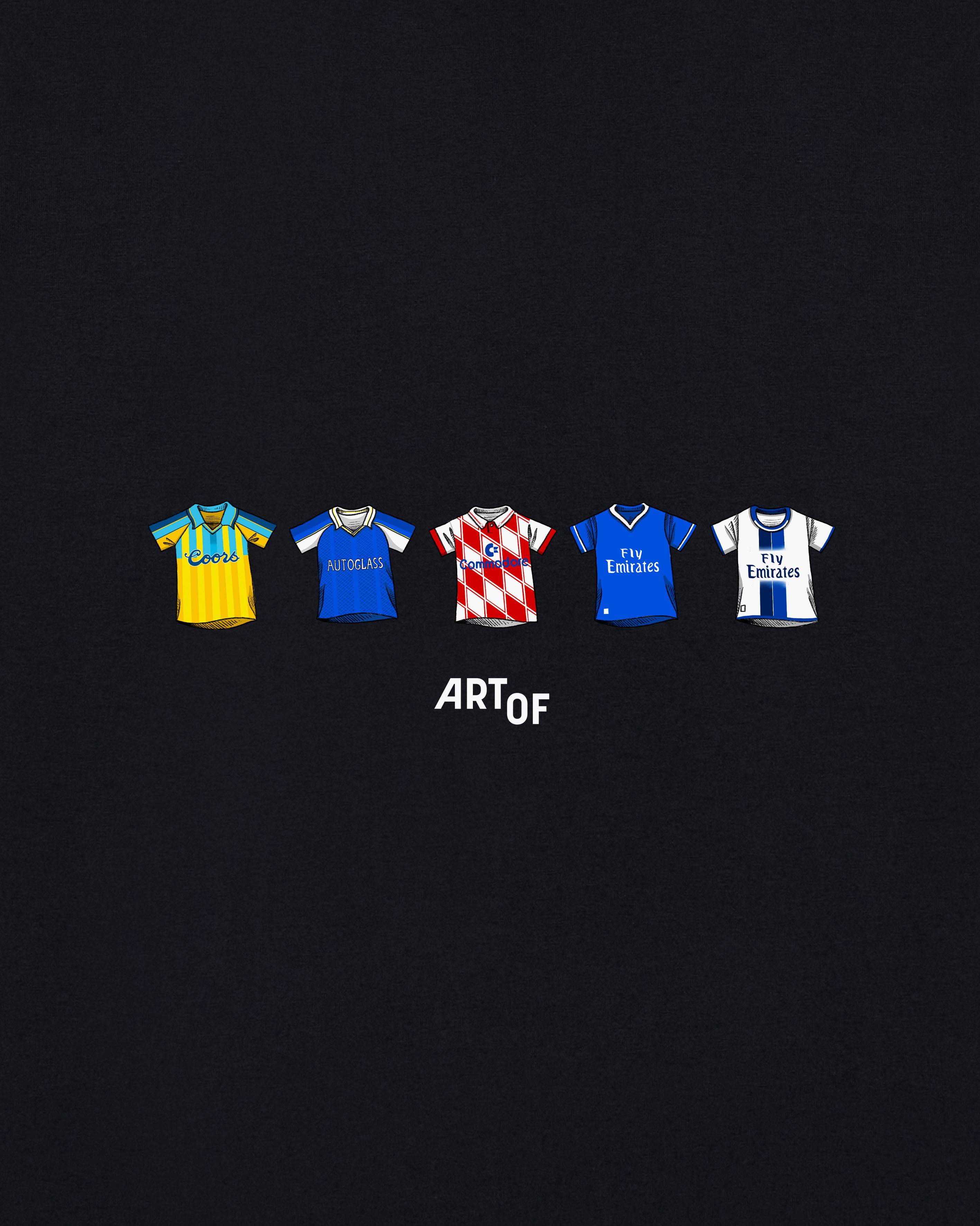 ART OF Pensioners Printed Classics Tee | Black Football T-shirt