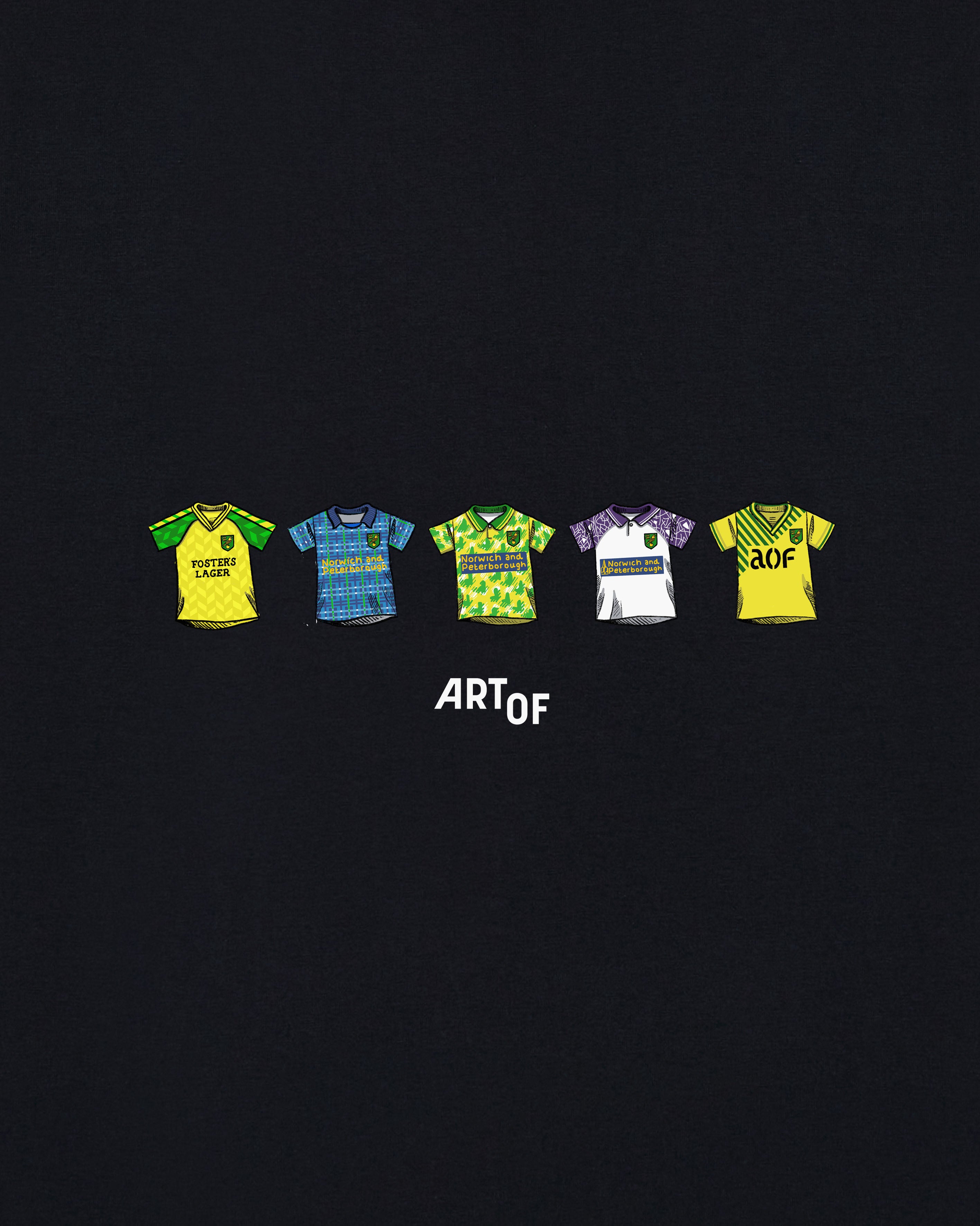 ART OF Norwich Printed Classics Tee | Black Graphic Football T-shirt