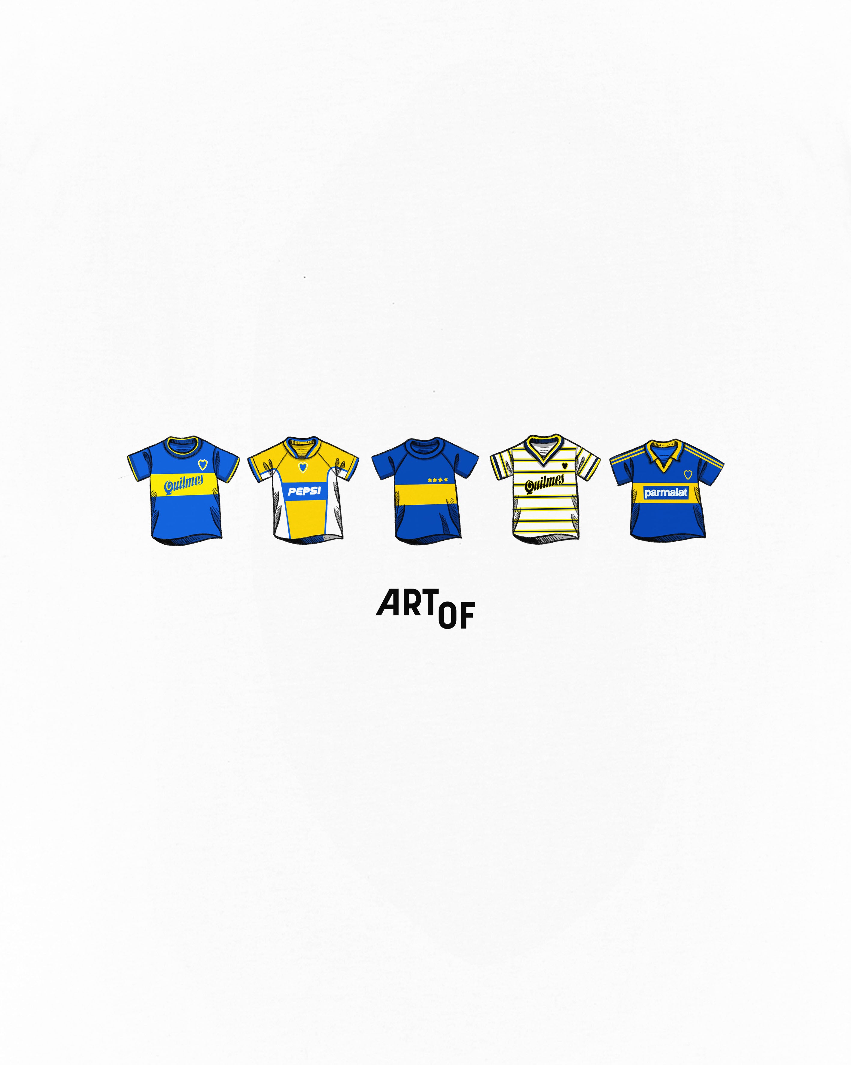 ART OF x Boca Printed Classics Tee | White Graphic Football T-shirt