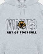 AOF x Wolves 90s Hoodie | Grey Embroidered Top | Art of Football